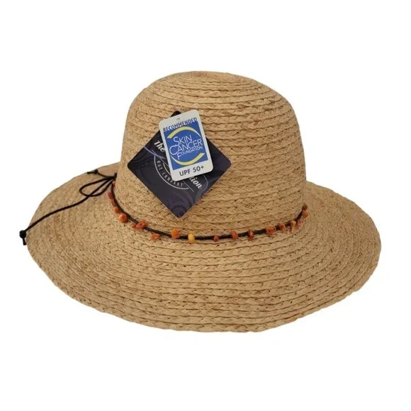 Wallaroo Hat Company Blair Raffia Sun Hat UPF 50+ Skin Cancer Foundation NWT - Picture 4 of 10